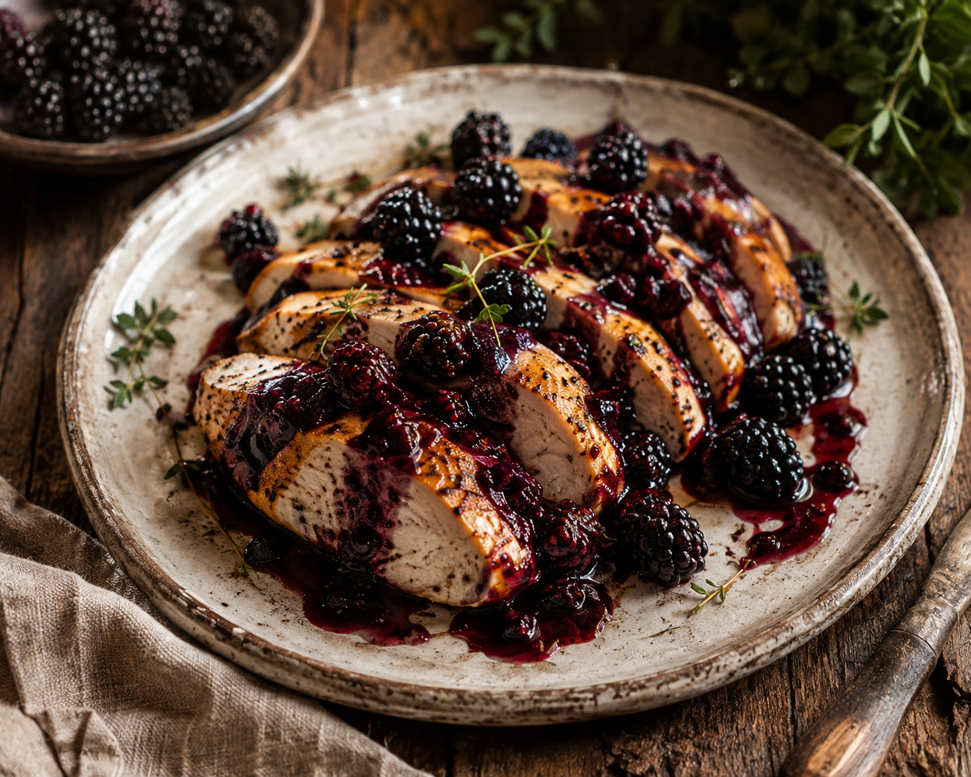Chicken with Blackberry Sauce